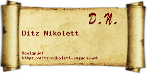 Ditz Nikolett névjegykártya